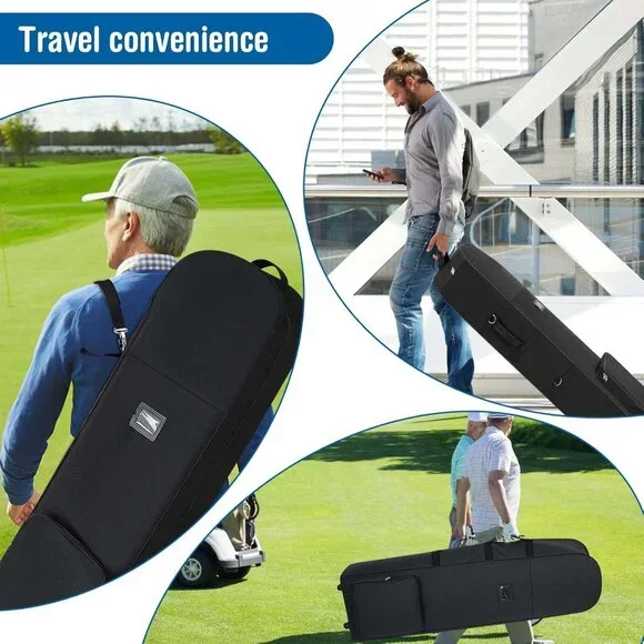 Golf Travel Covers for Airlines with Detachable Shoulder Straps, Soft Foldable